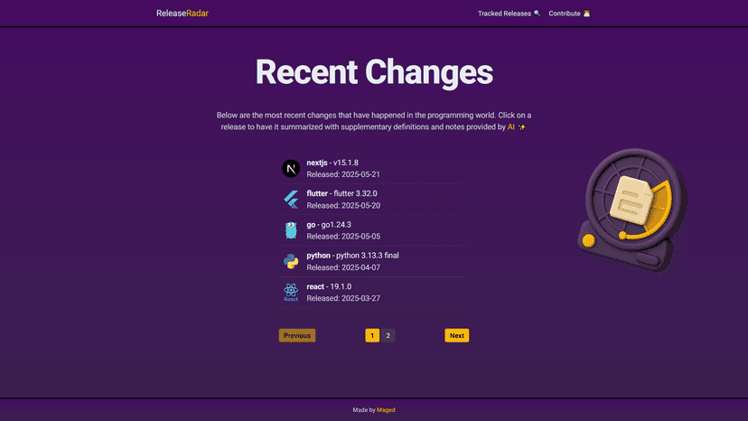 Release Radar Screenshot